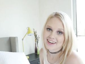 Cute Teen Taking Loads From Cock After Passionate Sex In The Bed